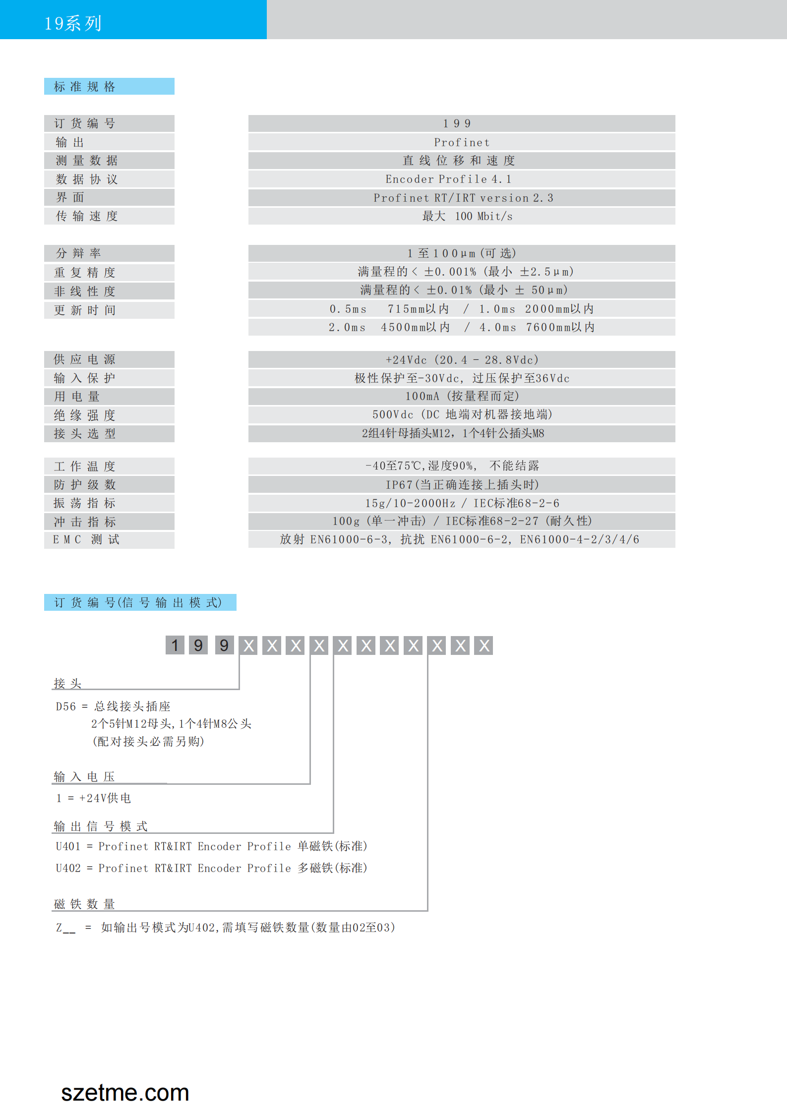 profinet Ethercat 信号输出磁致伸缩直线位移传感器