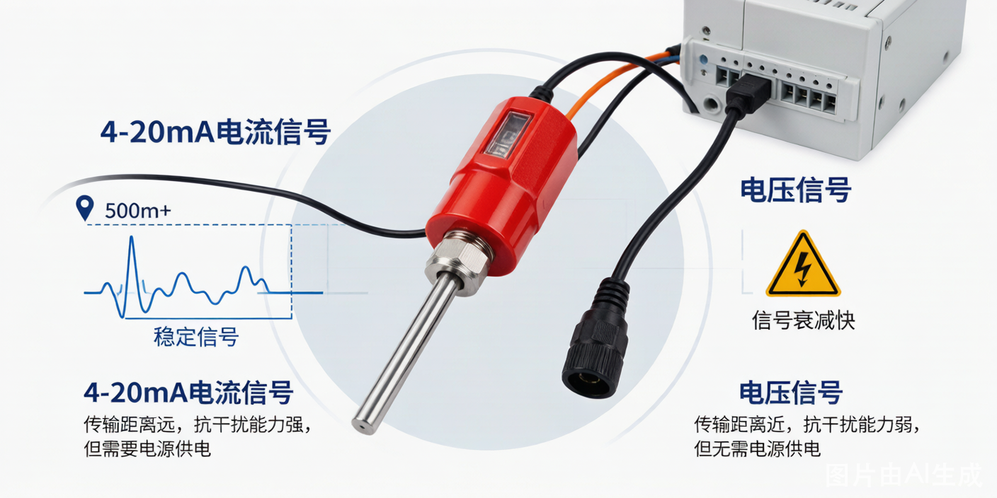 位移传感器信号选择指南:4-20mA电流信号与电压信号的全面对比